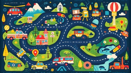 Vibrant Blanket Design for Boys featuring Racing Cars, Monster Trucks, Helicopters, and More on Roadways