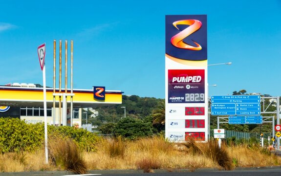 The Z Broadway petrol station at Wellington International Airport on the corner of Calabar Road and Broadway, Strathmore Park. 