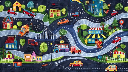 Vibrant Blanket Design for Boys featuring Racing Cars, Monster Trucks, Helicopters, and More on Roads