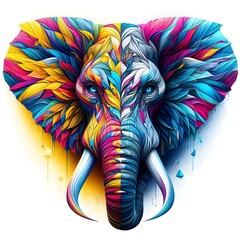 
elephant head graphic design
Colors that stand out and contrast
colorful design style
Cruel but cute and quirky aesthetics.
Suitable for use in designing logos, t-shirts, tattoos, children's books, w