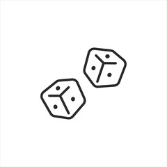 Dice icon. Simple pair of dice icons for web page, mobile app, and board game design. Number five and three visible. Vector illustration 
