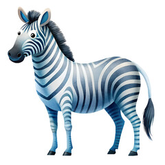 Obraz premium Illustration of Digital Painting, zebra isolated on background