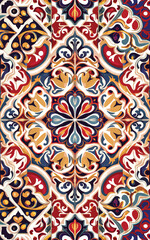 2d vector illustrator colorful vintage Seamless hi res Portuguese tiles Artwork
