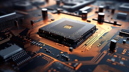 Fototapeta premium microchip tech gadget 