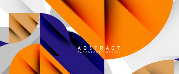 Minimal geometric elements on white. Petals, round triangles, star