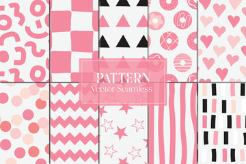 Set of abstract cute shapes illustration patterns