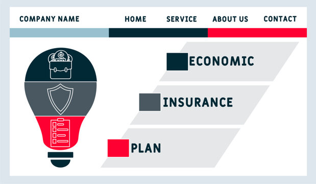 EIP economic insurance plan  acronym. business concept background. Vector illustration for website banner, marketing materials, business presentation, online