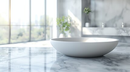 Fototapeta premium Elegant Bathroom Interior with Marble Vanity