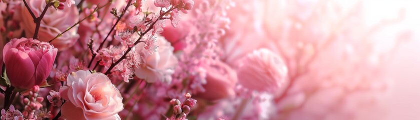 Obraz premium An exquisite arrangement of beautiful pink flowers s