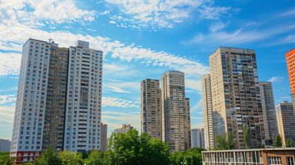 Obraz premium 都市 夏の青空