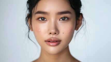 Fototapeta premium Clean, fresh facial skin, facial care, facial treatment, cosmetology, beauty and spa,