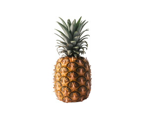 Pineapples isolated transparent background and Sliced ananas pineapple with drops of juice falling. Ai generative.
