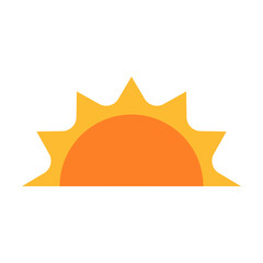A half sun is setting downwards icon vector sunset concept for graphic design, logo, website, social media, mobile app, UI illustration