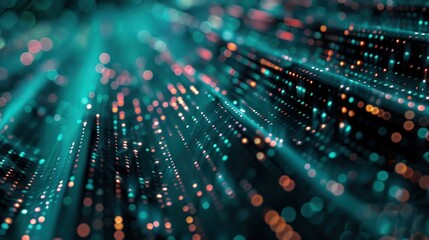 Obraz premium Providing the perfect backdrop for presentations involving technical processes, neural networks, artificial intelligence, data transfer, encryption, digital archives, sound and graphics,