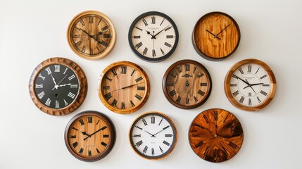 Set of wall clocks
