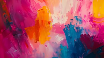 Vibrant hues blending seamlessly in an abstract masterpiece, crafted with bold brushstrokes