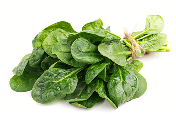 Fototapeta premium Bunch of spinach leaves isolated on white