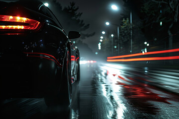 Long exposure of car lights driving at night