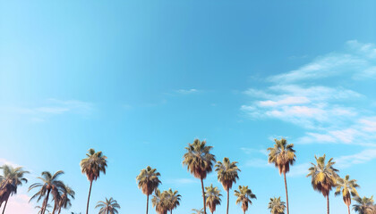 Fototapeta premium palm trees and blue sky background