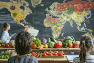 Kids learning about world safety food.