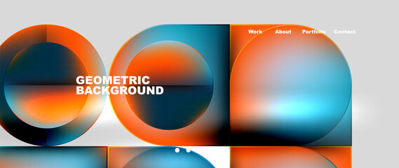 Round squares, circles with fluid gradients. Vector Illustration For Wallpaper, Banner, Background, Card, Book Illustration, landing page