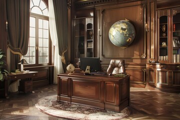 Classical Office Workspace Interior