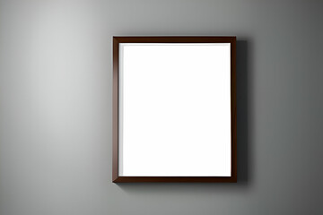White blank poster template hanging on wall. Paper banner mockup. Vector