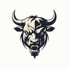 Bull head isolated on white