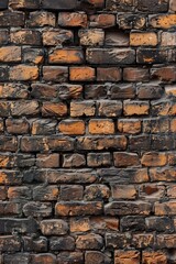  A textured brick wall painted in a deep shade of brown.