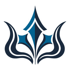 Blue fleur de lis for logo design
