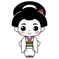 Cartoon character of a geisha