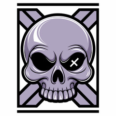 Purple skull and crossbones for logo design