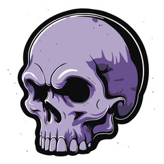 Purple skull isolated on white