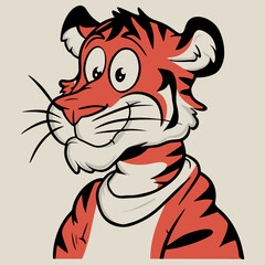 Tiger cartoon illustration 