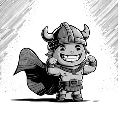 Viking warrior, drawing 