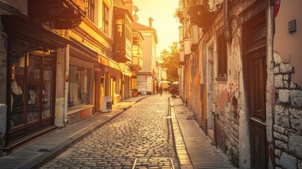 Old town street in a quiet city