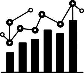 graph, chart, bar, line, data, analytics, business, finance, growth, success, trend, progress, increase, performance, statistics, report, analysis, infographic, icon, symbol, silhouette, digital, tech