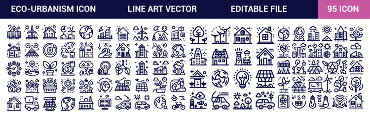 Eco-urbanism icon. Solid icons vector collection.