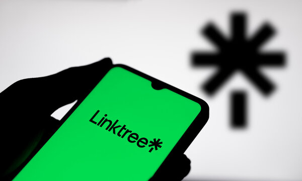 Dhaka, Bangladesh- 24 May 2024: Linktree logo is displayed on smartphone.