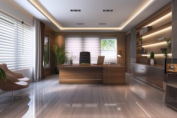 Fototapeta premium modern office interior by generative ai