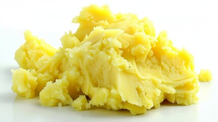 Creamy homemade mashed potatoes on white background