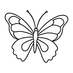 butterfly drawing outline on transparent background