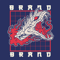 Naklejka premium Viper Snake Mascot Logo Design Vector Illustration