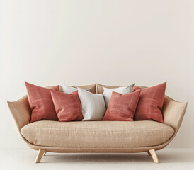 Minimalist home interiors with a modern design and chic decor. Home decoration image with copyspace.