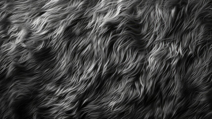 Naklejka premium black and white fur texture background
