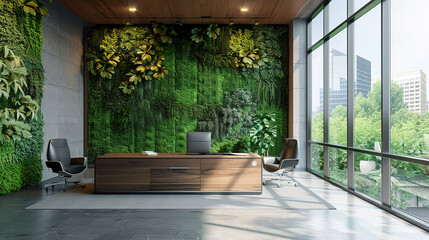 modern office spaces: Green environments with planted walls create a refreshing atmosphere