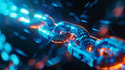 Close-Up of Blockchain Technology Concept
