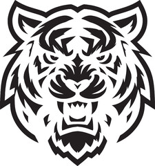 Angry Tiger Mascot, Isolated vector logo illustration