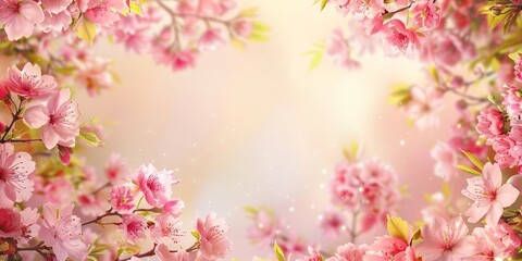 Fototapeta premium beautiful spring blooming cherry blossom flowers