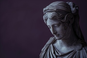 Dramatic statue of a hooded figure with intricate drapery